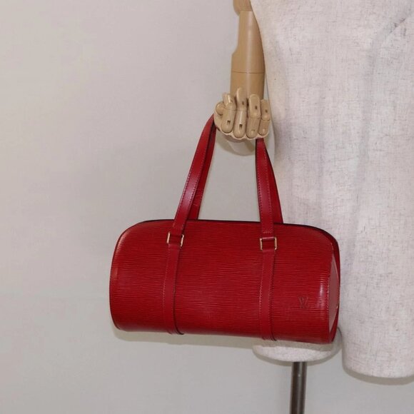 LOUIS VUITTON Epi Soufflot Hand Bag Red M52227 LV Auth - Picture 1 of 15